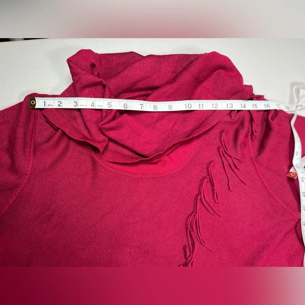 Lee Burgundy Women's Sweater with Fringe Detail, Size 1X - Picture 6 of 11